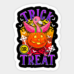 Pumpkin Flamingo Kawaii Flamingo Funny Halloween Sticker